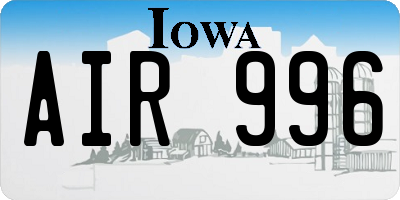 IA license plate AIR996