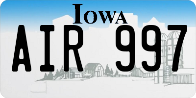 IA license plate AIR997
