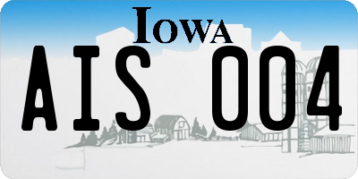 IA license plate AIS004