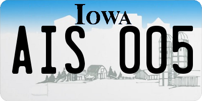 IA license plate AIS005
