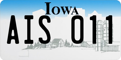 IA license plate AIS011