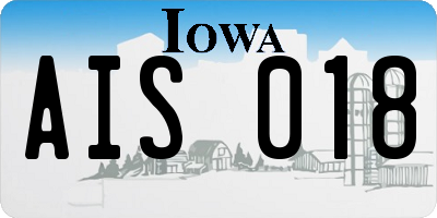 IA license plate AIS018