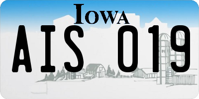 IA license plate AIS019