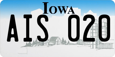 IA license plate AIS020