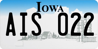 IA license plate AIS022