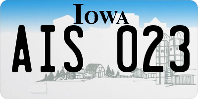 IA license plate AIS023