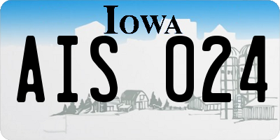 IA license plate AIS024