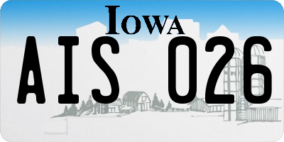 IA license plate AIS026