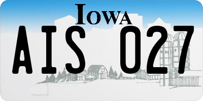 IA license plate AIS027