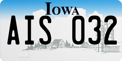 IA license plate AIS032