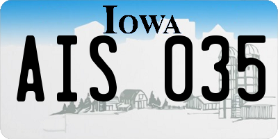 IA license plate AIS035