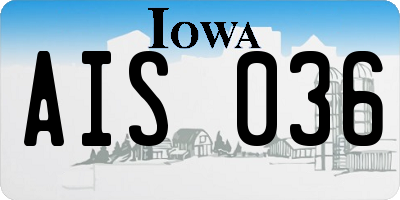IA license plate AIS036