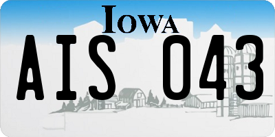 IA license plate AIS043