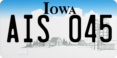 IA license plate AIS045