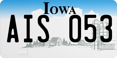 IA license plate AIS053