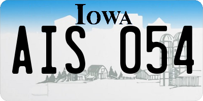 IA license plate AIS054