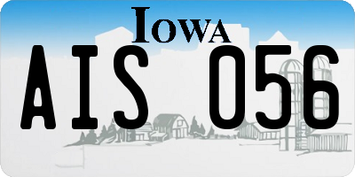 IA license plate AIS056