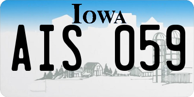IA license plate AIS059