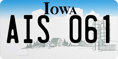 IA license plate AIS061