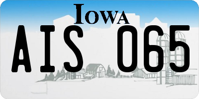 IA license plate AIS065