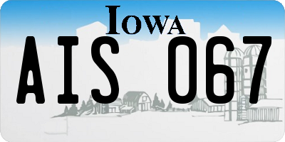 IA license plate AIS067