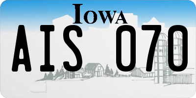 IA license plate AIS070