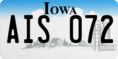 IA license plate AIS072