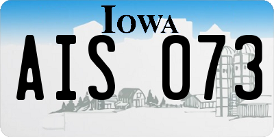 IA license plate AIS073
