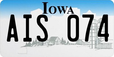 IA license plate AIS074