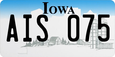 IA license plate AIS075