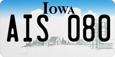 IA license plate AIS080