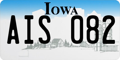IA license plate AIS082