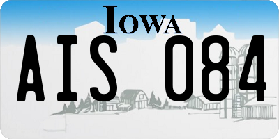 IA license plate AIS084