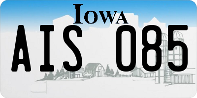 IA license plate AIS085