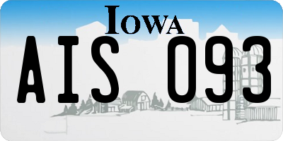 IA license plate AIS093