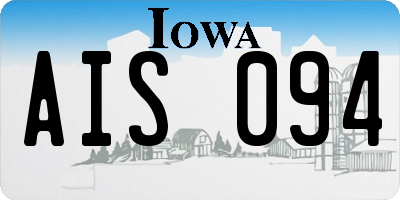 IA license plate AIS094