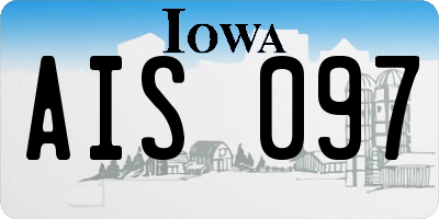 IA license plate AIS097
