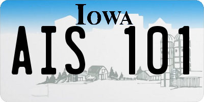 IA license plate AIS101