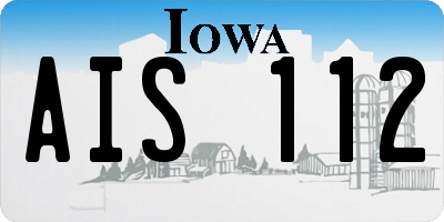 IA license plate AIS112