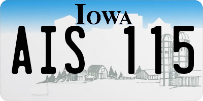 IA license plate AIS115