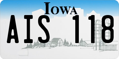 IA license plate AIS118