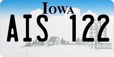 IA license plate AIS122