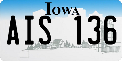 IA license plate AIS136