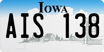 IA license plate AIS138