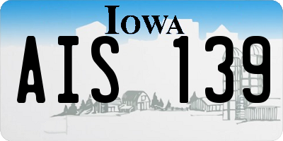 IA license plate AIS139