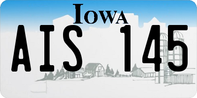 IA license plate AIS145