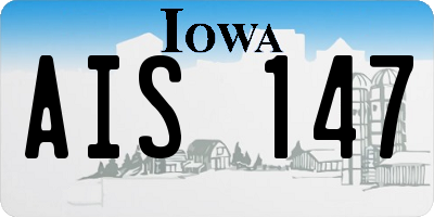 IA license plate AIS147