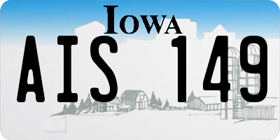 IA license plate AIS149