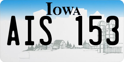 IA license plate AIS153