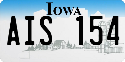IA license plate AIS154